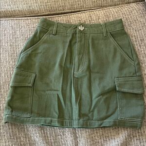 Pink Lily Olive Green Mini Skirt